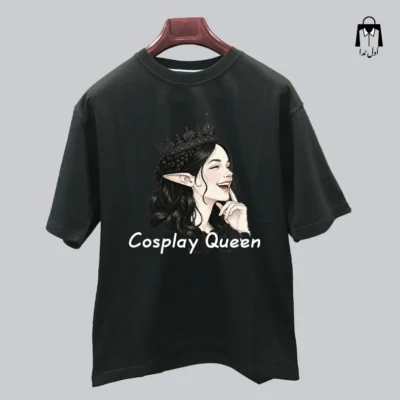 تیشرت مشکی فول سایز طرح Cosplay Queen