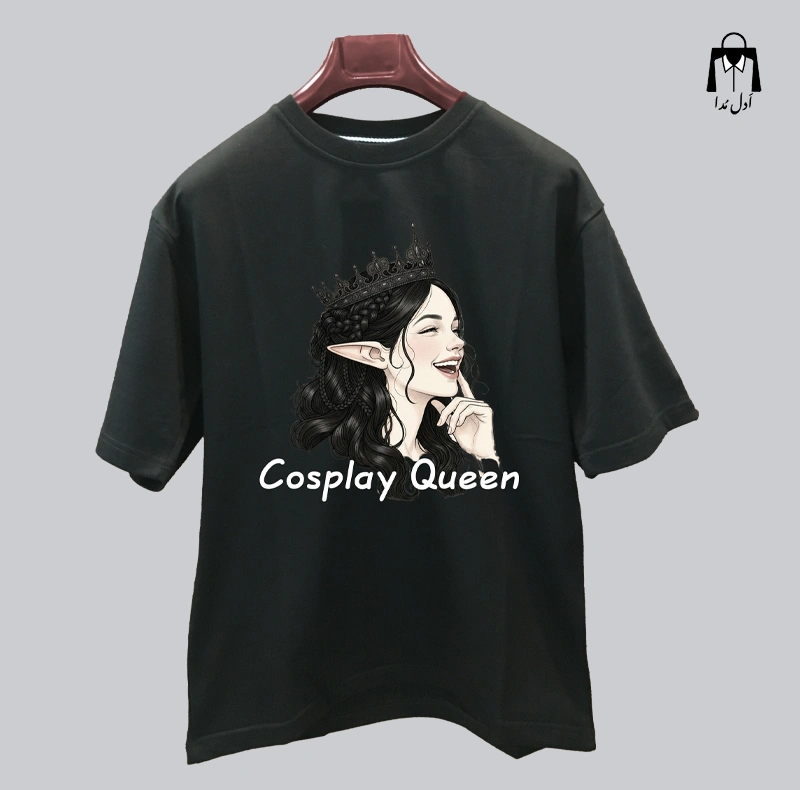 تیشرت مشکی فول سایز طرح Cosplay Queen
