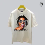 تیشرت سفید طرح Play Hard