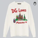 تیشرت آستین دار سفید DG Loves Moscow