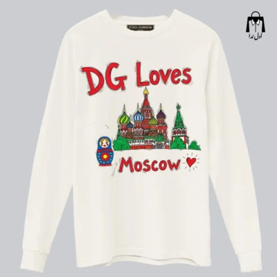 تیشرت آستین دار سفید DG Loves Moscow
