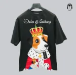 تیشرت مشکی طرح سگ پادشاه Dolce & Gabbana