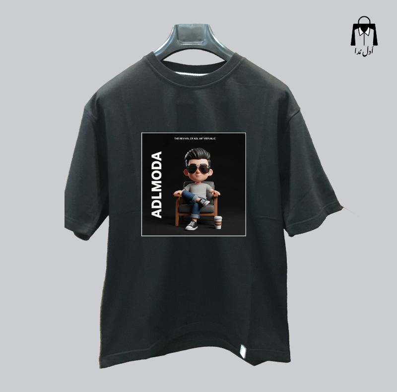 تصویر تیشرت مشکی طرح ADLMODA