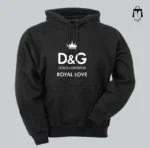 هودی کلاه‌دار مشکی DG طرح Royal Love
