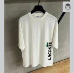 تیشرت Lacoste سفید یقه گرد اورجینال وارداتی
