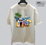 تیشرت سفید کارل لاگرفلد طرح کارل در ساحل (Karl on the Beach)